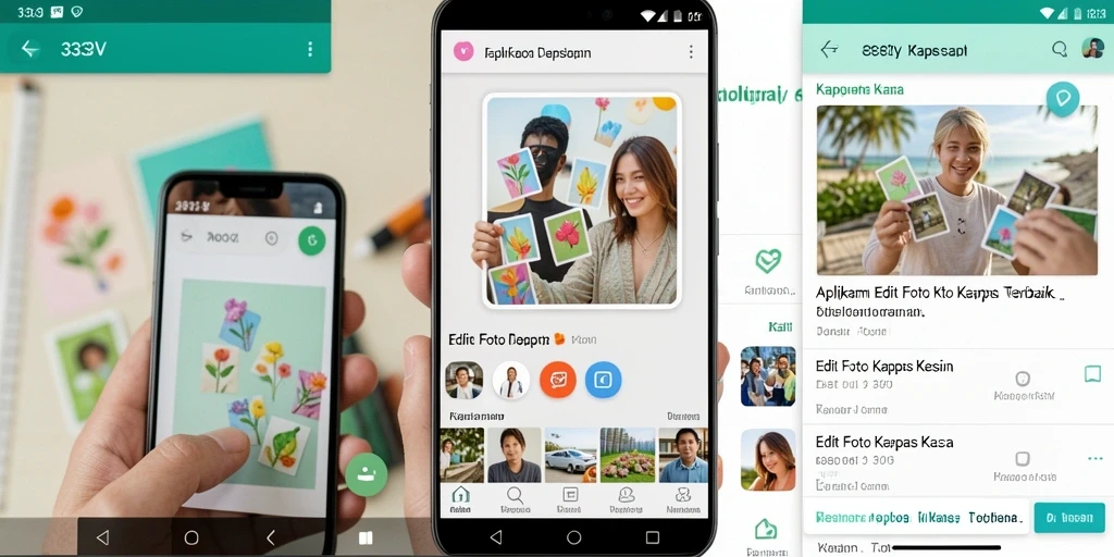 Antarmuka modern dan fungsi utama aplikasi Edit Foto Kertas Kaca.