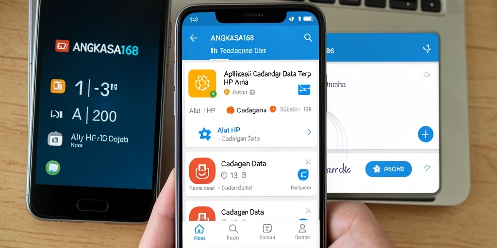 Tampilan antarmuka aplikasi Cadangan Data ANGKASA168 yang intuitif.