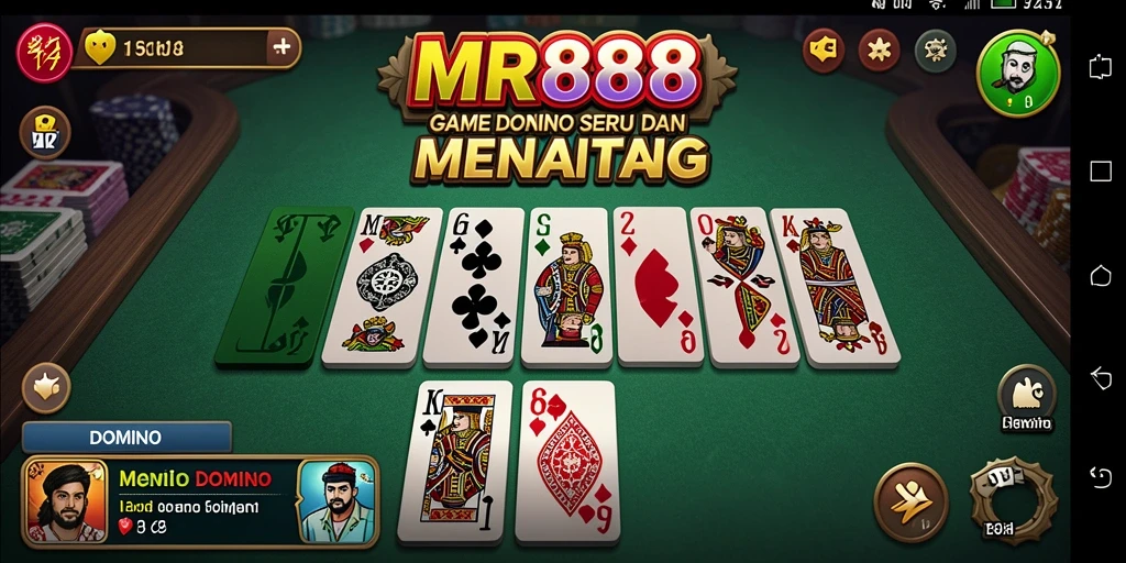 Antarmuka permainan Domino yang menarik dan interaktif.