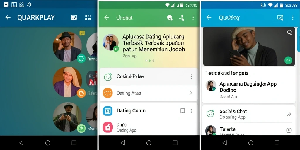 Tampilan antarmuka QUARKPLAY yang menarik dan intuitif untuk pengguna dating.