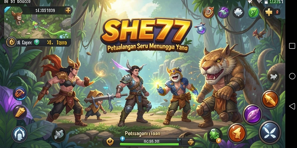Tampilan antarmuka permainan Petualangan yang menarik dan intuitif.