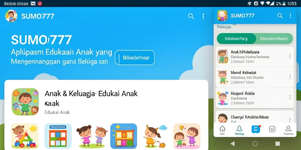 Antarmuka SUMO777 yang ramah anak dan edukatif.
