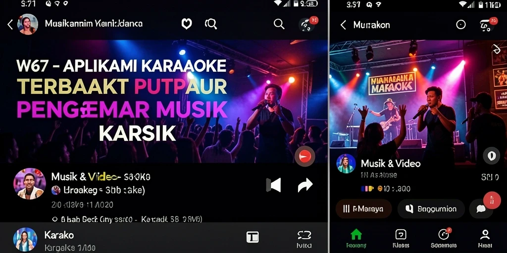 Tampilan antarmuka W67 yang user-friendly pada aplikasi Karaoke.